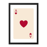 Ace of Hearts Wall Art, Playing Card Art Print, Modern Card Wall Decor, Minimalist Wall Art, Gamer Gift, Card Player Decor - Tawshia